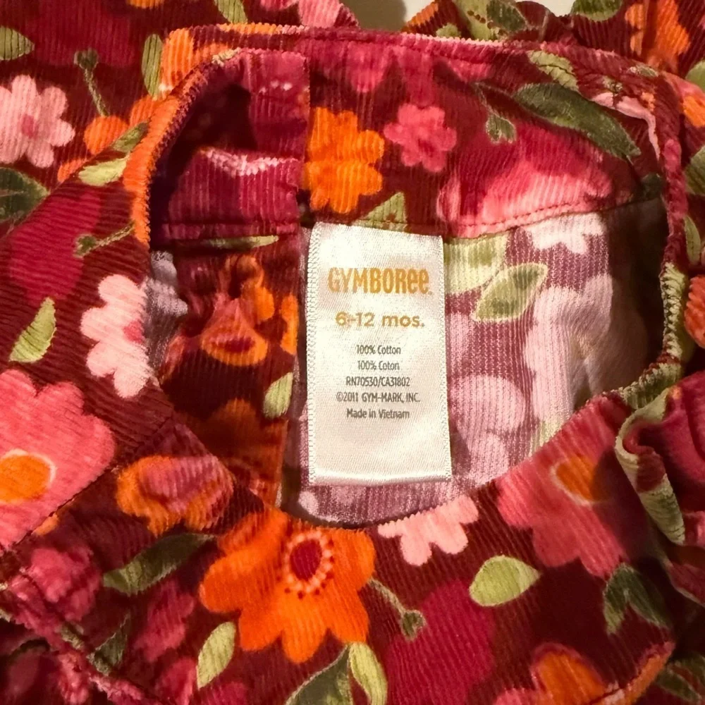Gymboree Corduroy Floral Long Sleeve Baby Dress